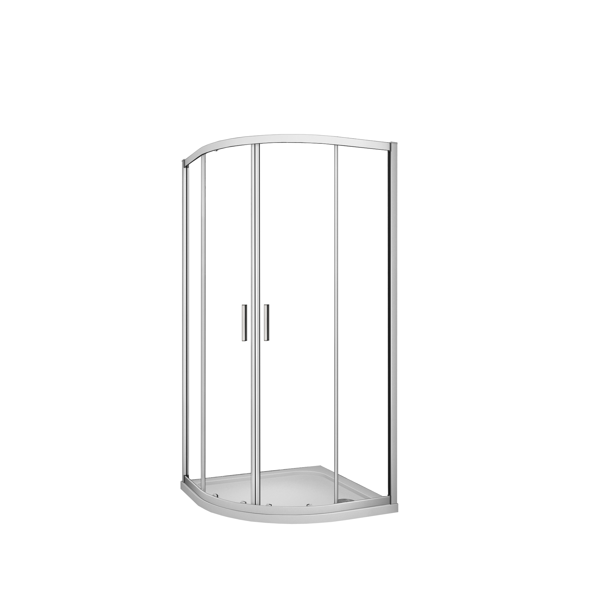 Mampara de Ducha Curva Semicircular Corredera,Perfil Gris Mate,Vidrio Templado 5mm,(780-800)x(780-800)x1850mm