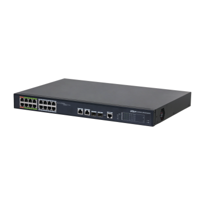 Dahua - Dh-lr2218-16et-240-v2 - Switch Epoe 16 Puertos 10/100 8 Epoe/eoc + 8 Poe - + 2 Uplink Combo Gigabit/sfp 802.3at 240w Man