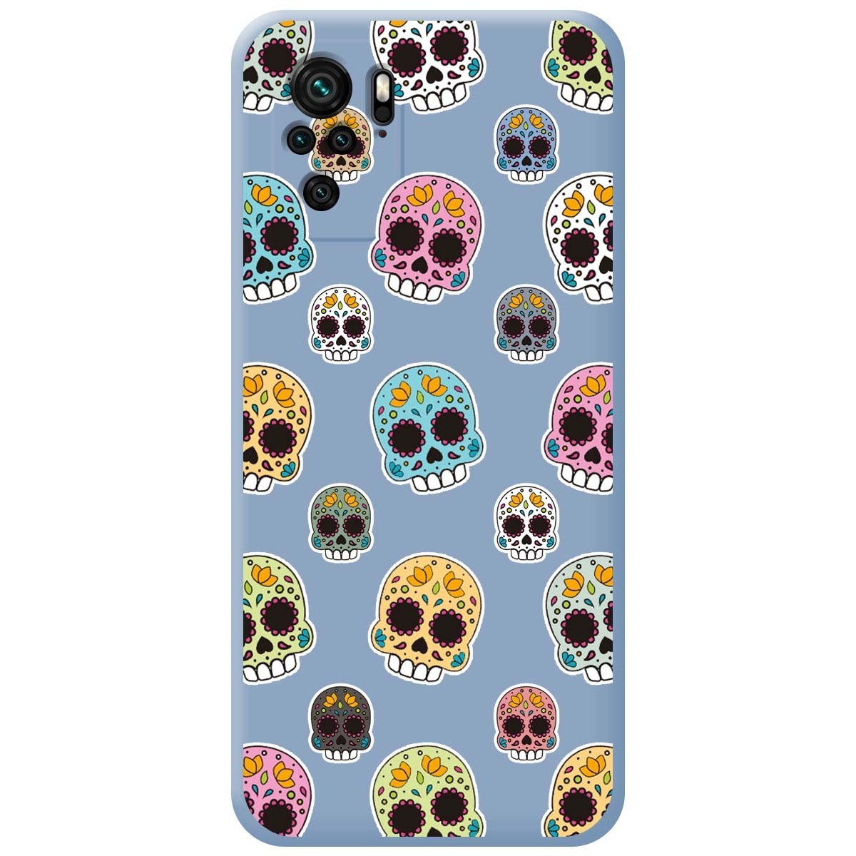 Tumundosmartphone Funda Silicona Líquida Azul para Xiaomi Redmi Note 10 / 10S diseño Catrina Dibujos