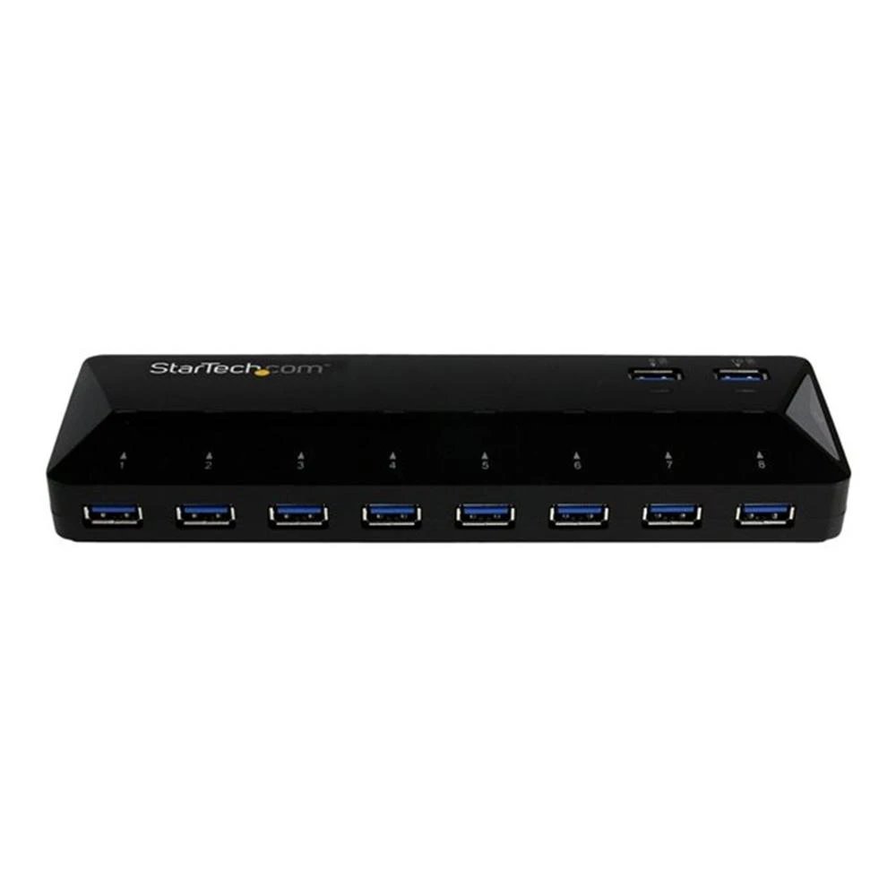 HUB Switch puertos 10 x puertos USB 3.0 Type A StarTech ST103008U2C  | Interruptor integrado para compartir periféricos USB, Negro