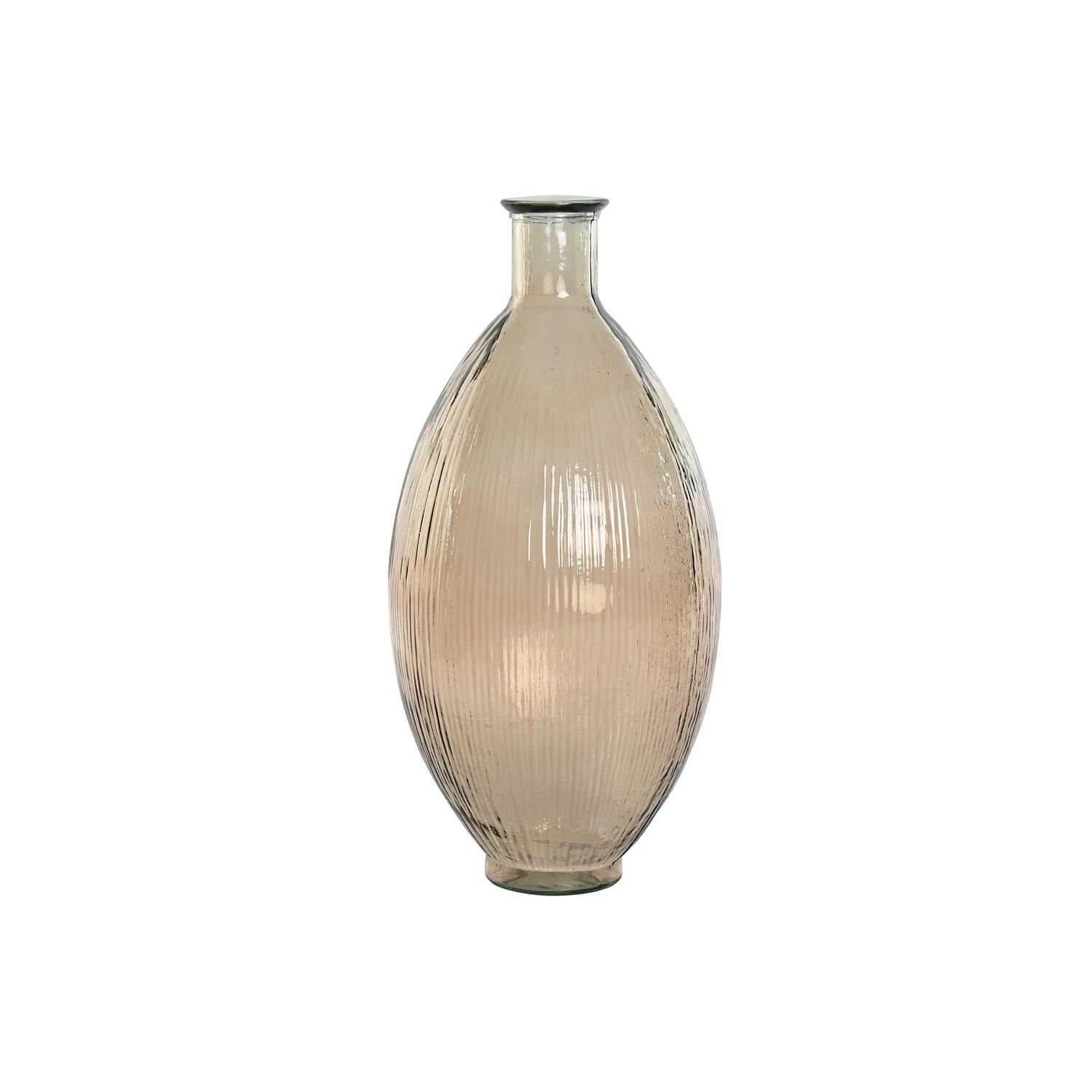 JARRON CRISTAL RECICLADO 30X30X59 RAYADO TAUPE JR214929 - EL MEJOR COMPLEMENTO PARA TU HOGAR FIJALO