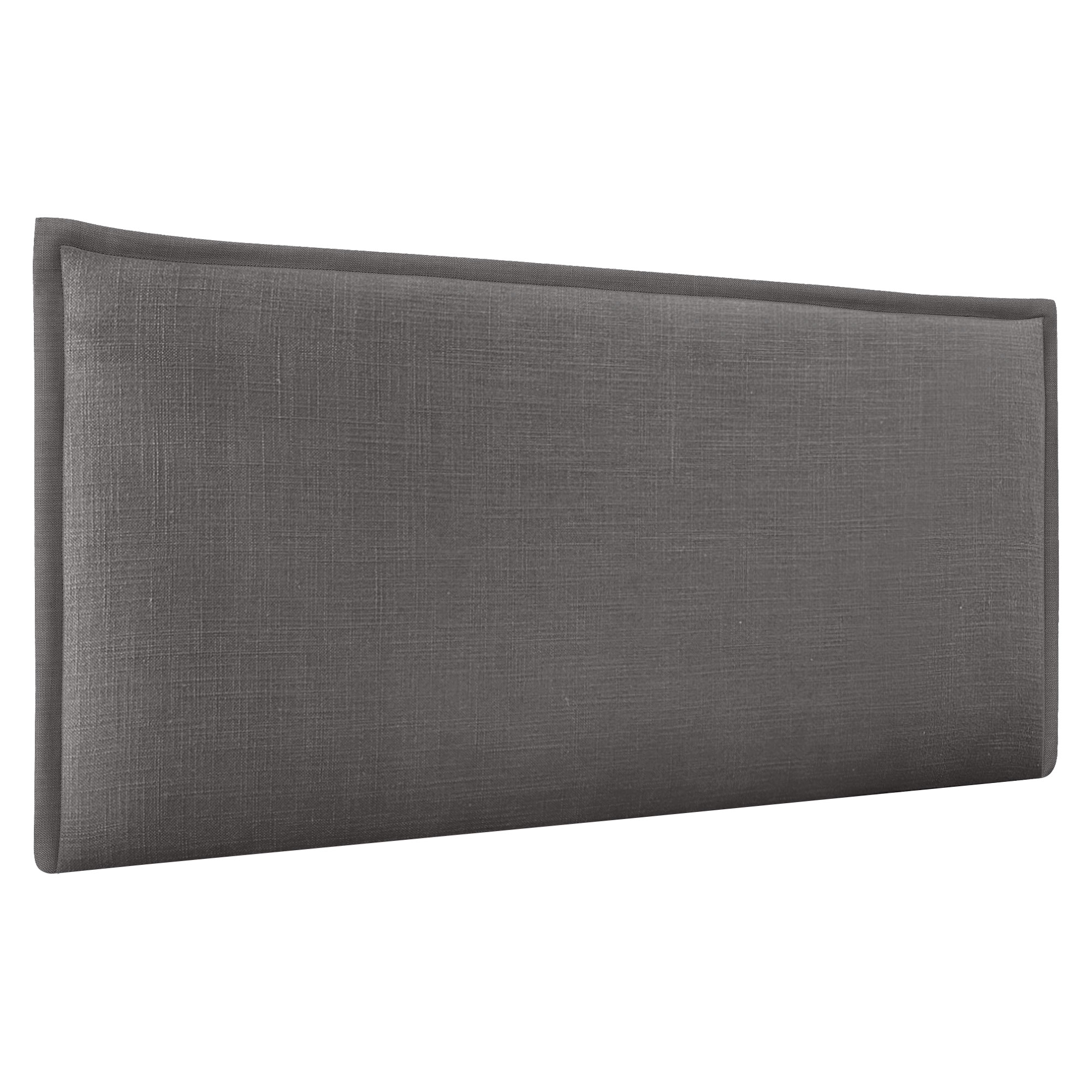 DHOME Cabecero de Lino Natural Liso con Ribete Cabezal Tapizado Cama Dormitorio Moderno Top Trending (Gris Oscuro Lino)
