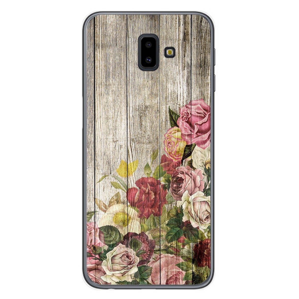 Tumundosmartphone Funda Gel Tpu para Samsung Galaxy J6+ Plus diseño Madera 08 Dibujos