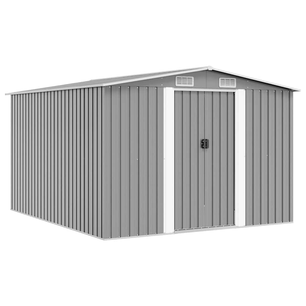 vidaXL Caseta de jardín metal gris 257x298x178 cm