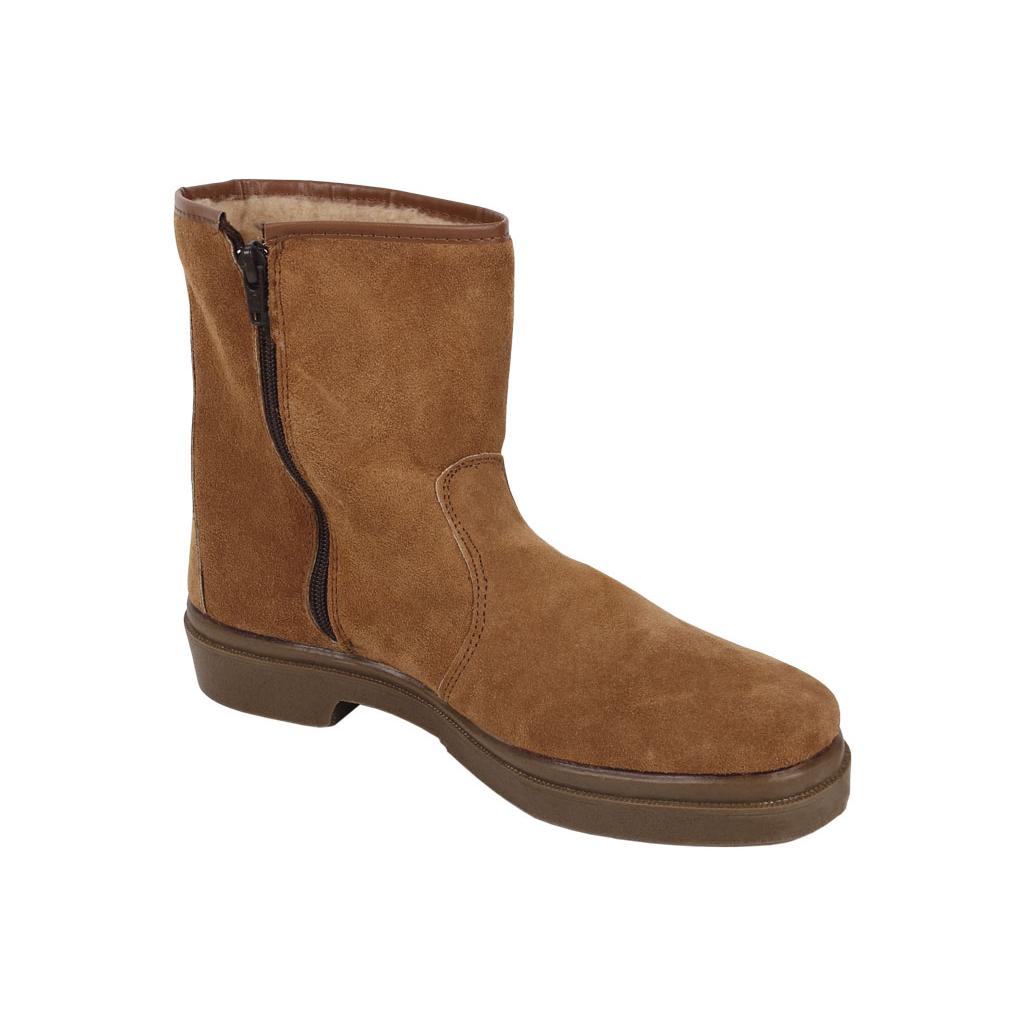 COFAN - Bota de Serraje | Con Cremallera | Modelo Carona | Color Marrón | Suela de Caucho