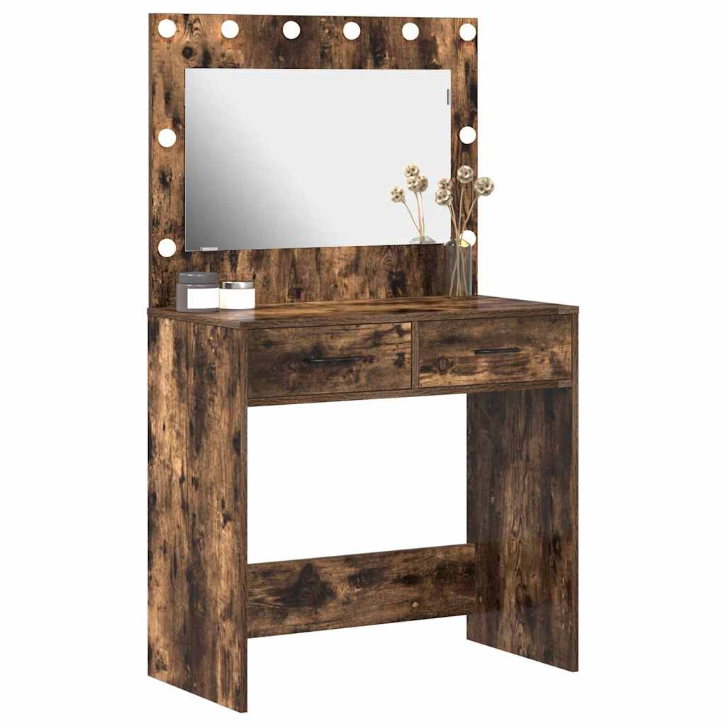 vidaXL Mesa Tocador con cajón Roble ahumado 78,5 x 41 x 135 cm