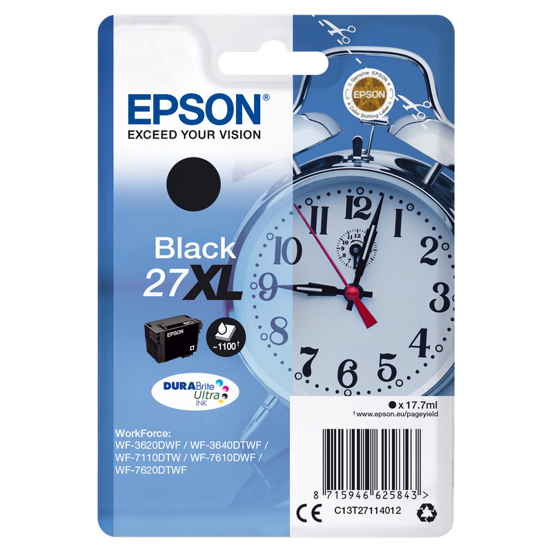 Cartucho de Tinta Epson 27XL Negro de Alta Capacidad para Impresoras Epson