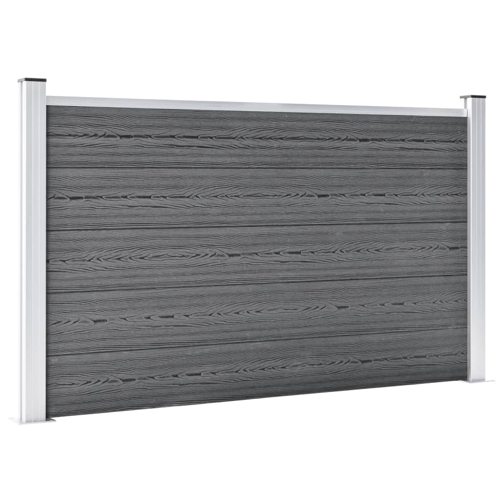 Vidaxl Valla de Jardín WPC 699x106 Cm Color Negro/marrón/gris