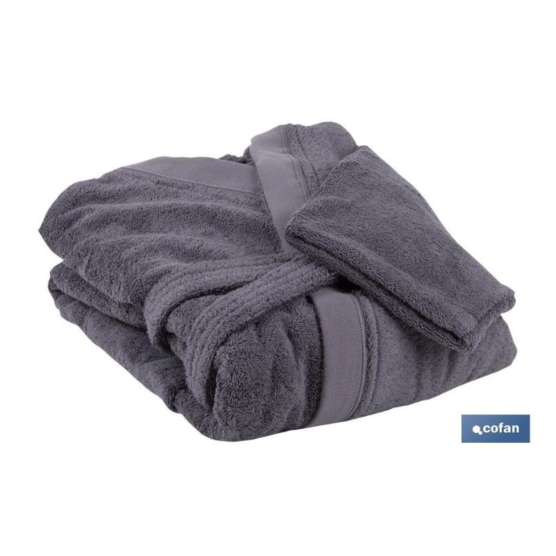 Albornoz gris antracita gr.500/m2 modelo piedra talla m