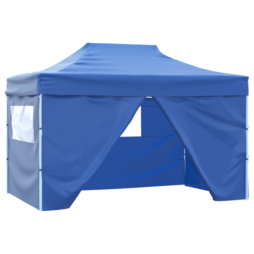 vidaXL Carpa Jardín Plegable Pop-up 4 Paredes Acero Tela 3x4,5 m Cenador Color Antracita,  Azul,  Crema y mas