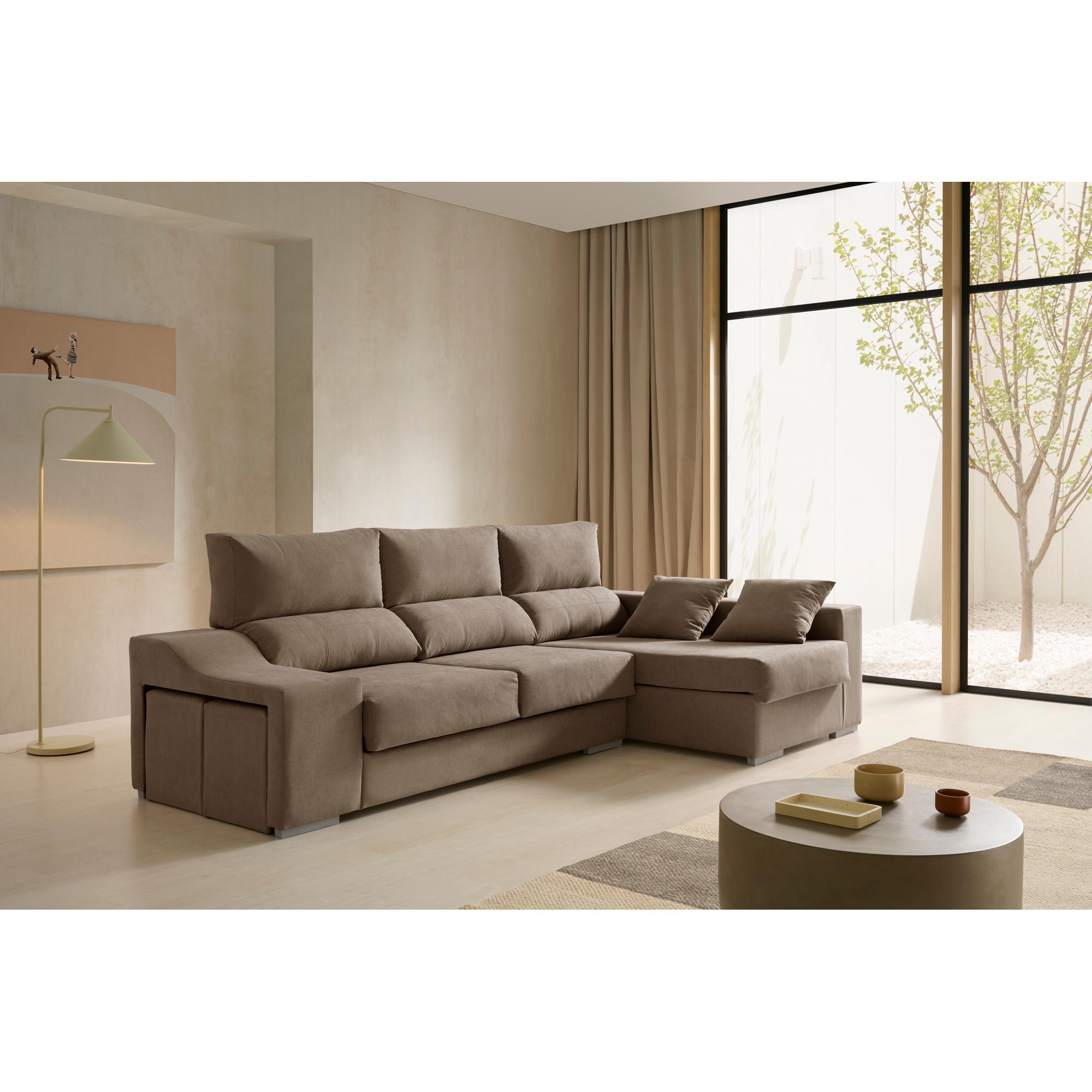 Sofa Chaiselongue con pufs y arcón Amatista Plus