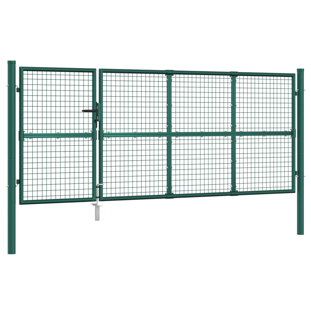 vidaXL Puerta de malla de jardín acero galvanizado 350x175cm Color Plateado,  Antracita,  Verde y mas