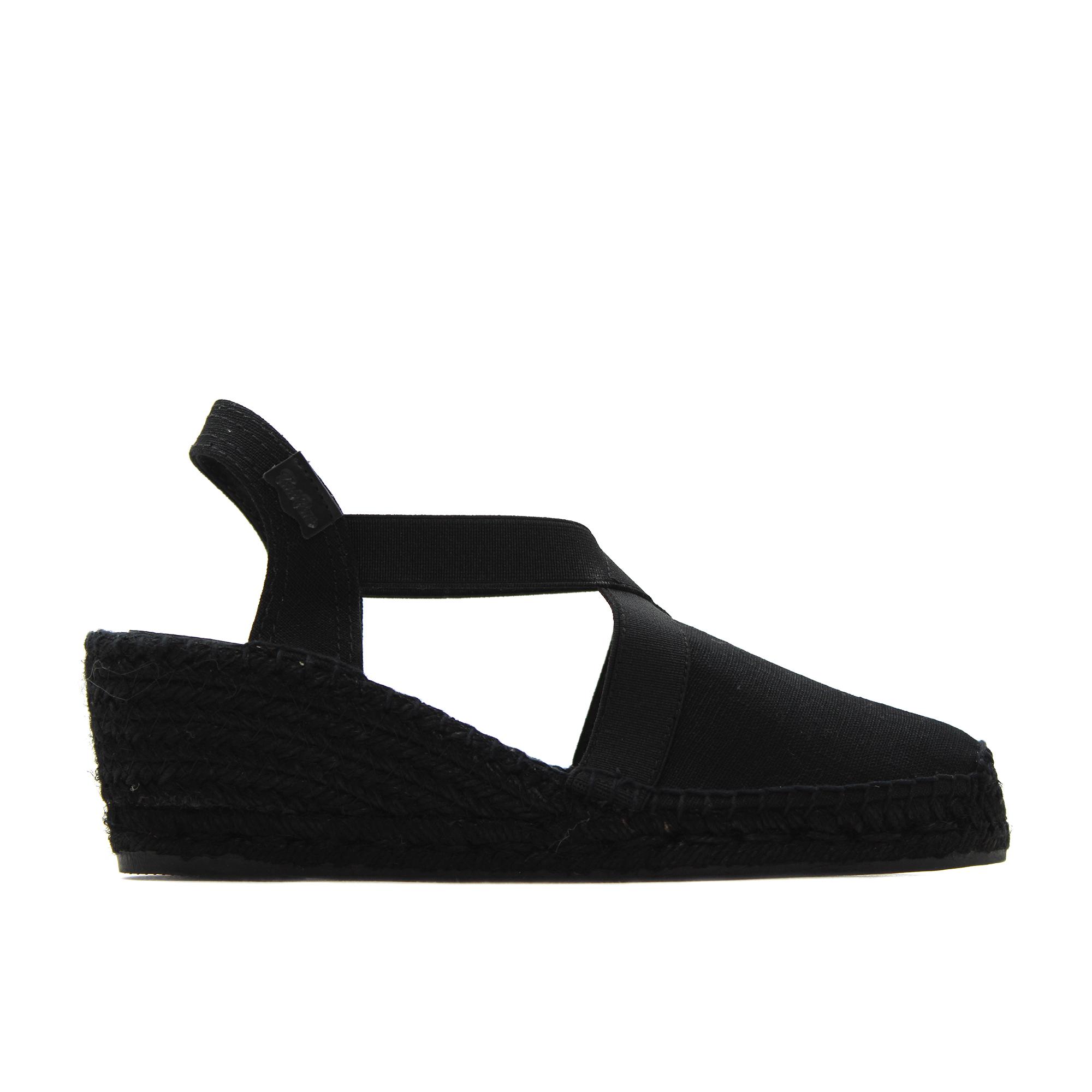 Toni Pons FABI Sandalia de pala,cuña y plataforma de esparto,alpargatas,espadril,de tela,tiras elásticas para señora