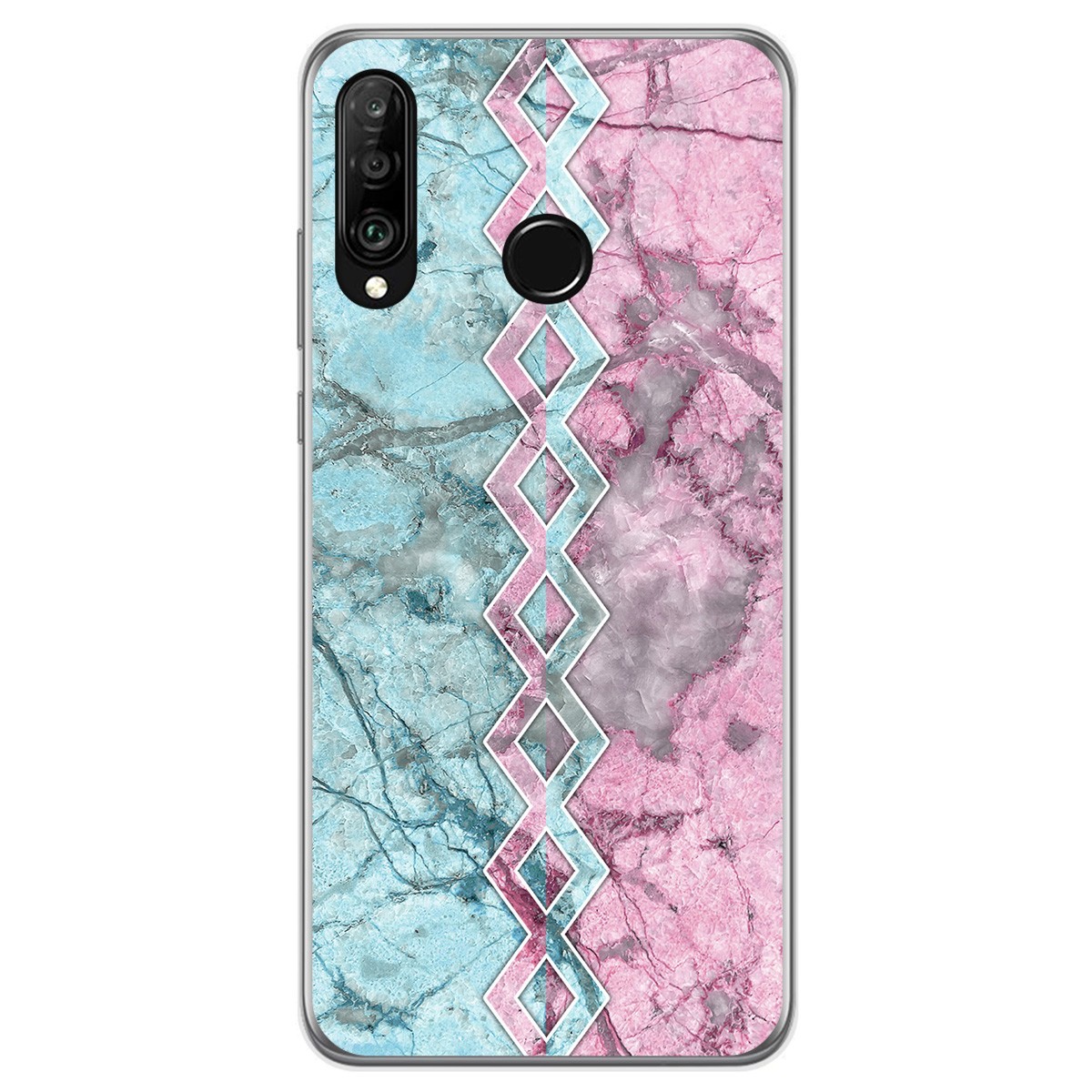 Tumundosmartphone Funda Gel Tpu para Huawei P30 Lite diseño Mármol 08 Dibujos