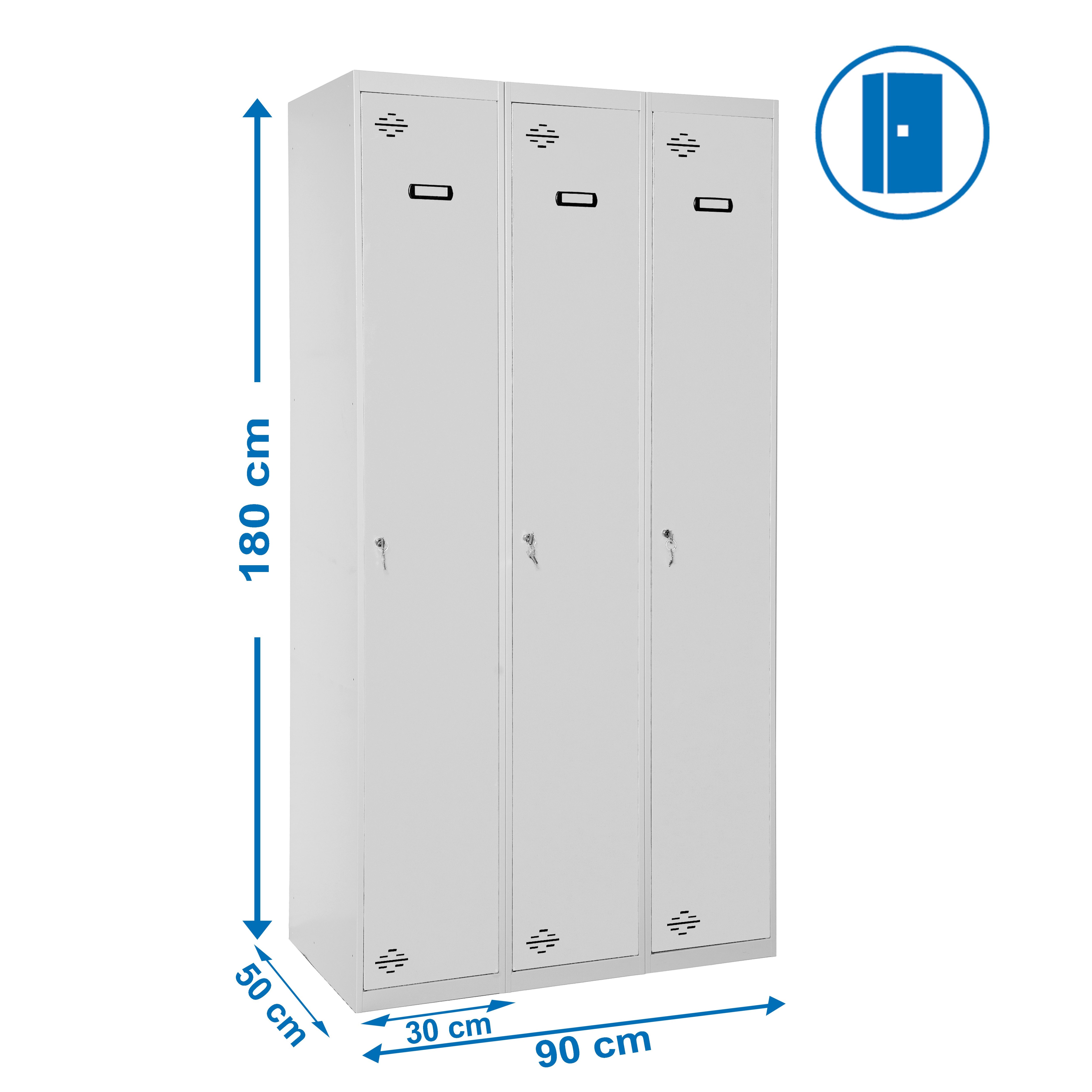 Estantería SIMONRACK Simonlocker prof.mon.single 3/3 300 (900) gris