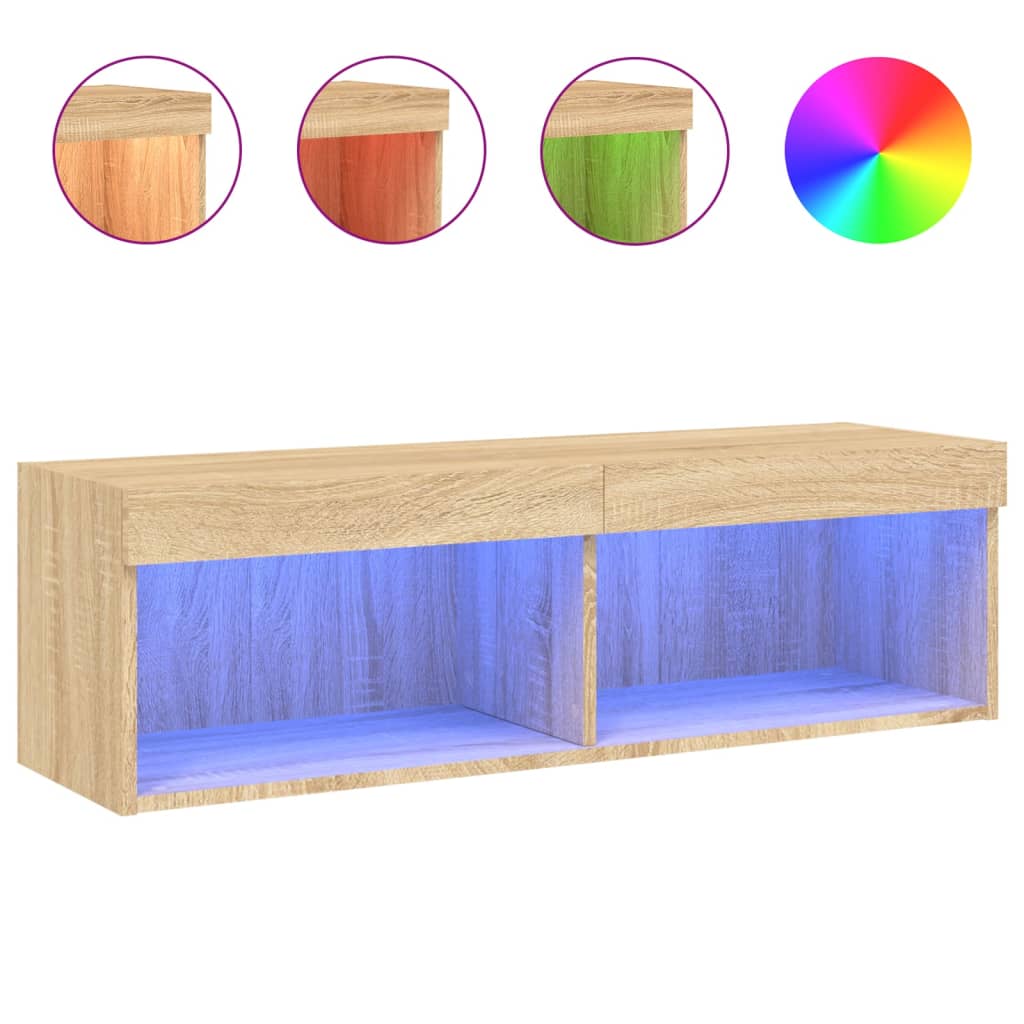 Vidaxl Mueble para TV con Luces LED 100x30x30 Cm Gris Hormigón