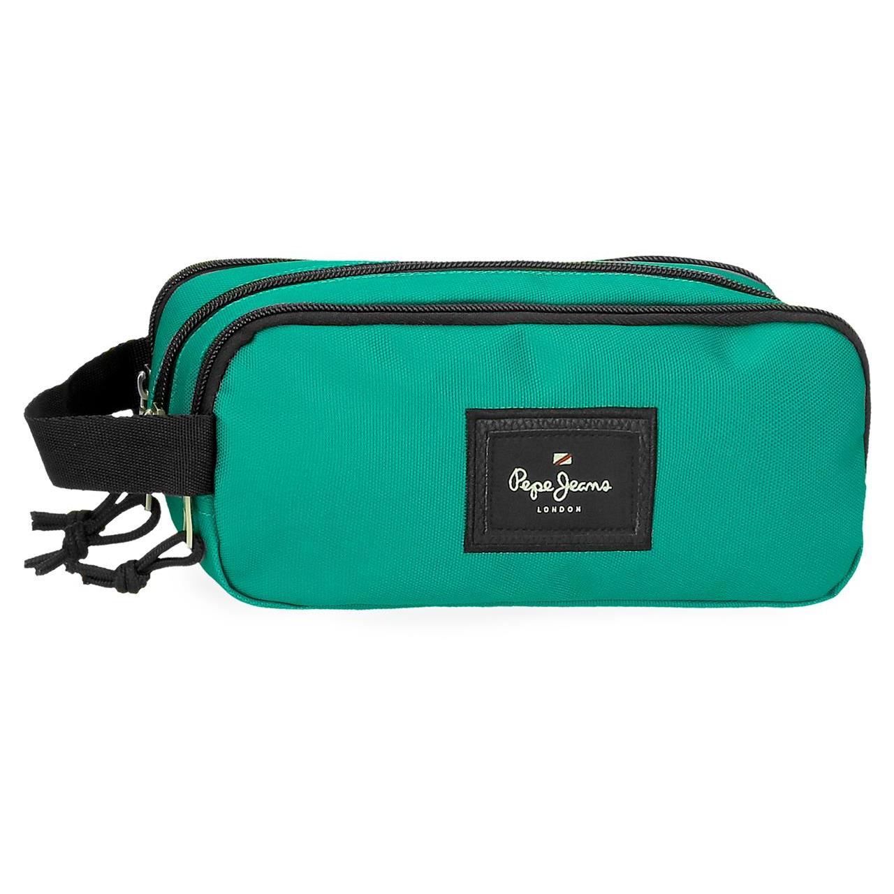 Estuche tres compartimentos Pepe jeans Aris evergreen verde
