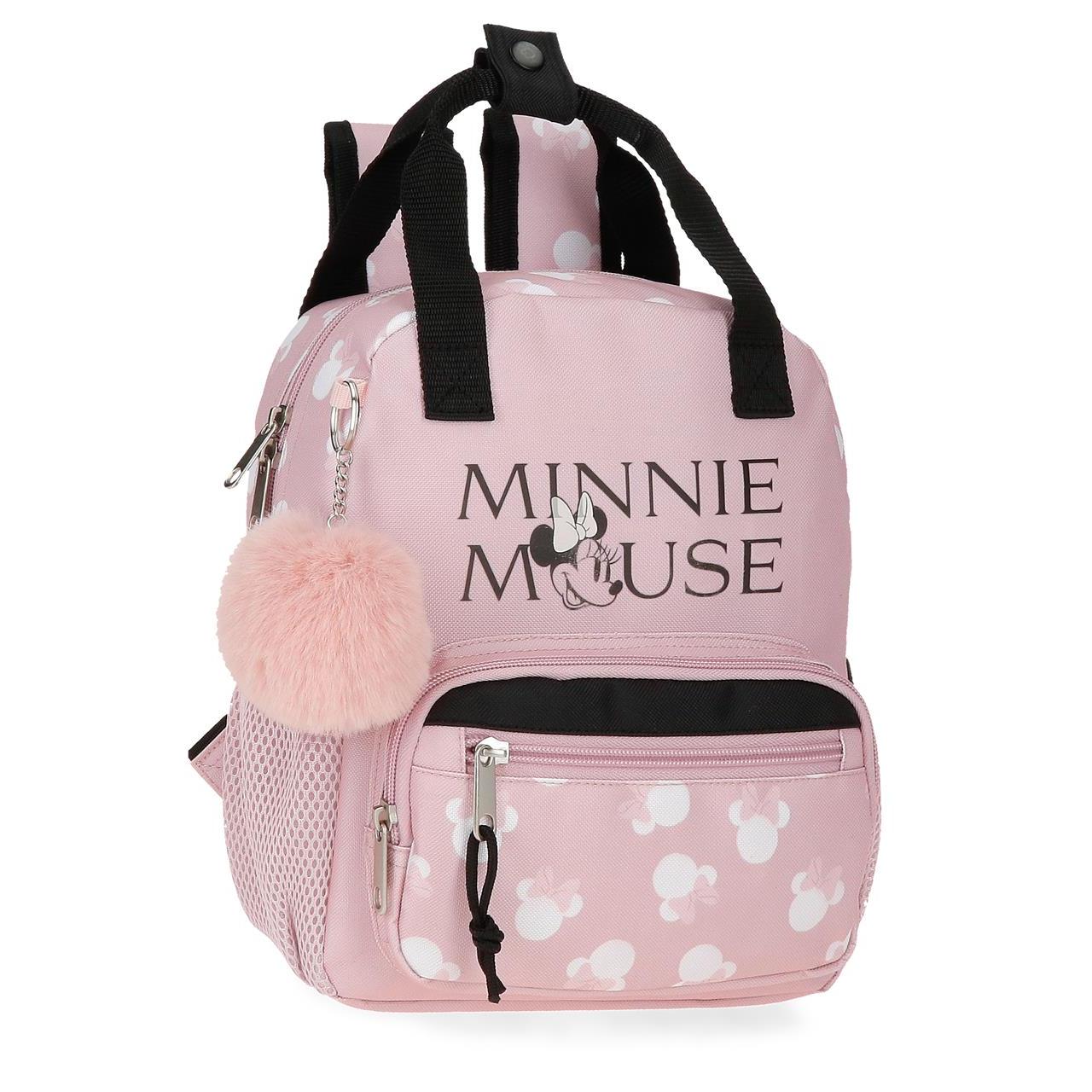 Mochila escolar Disney Minnie Heads 28cm Nude