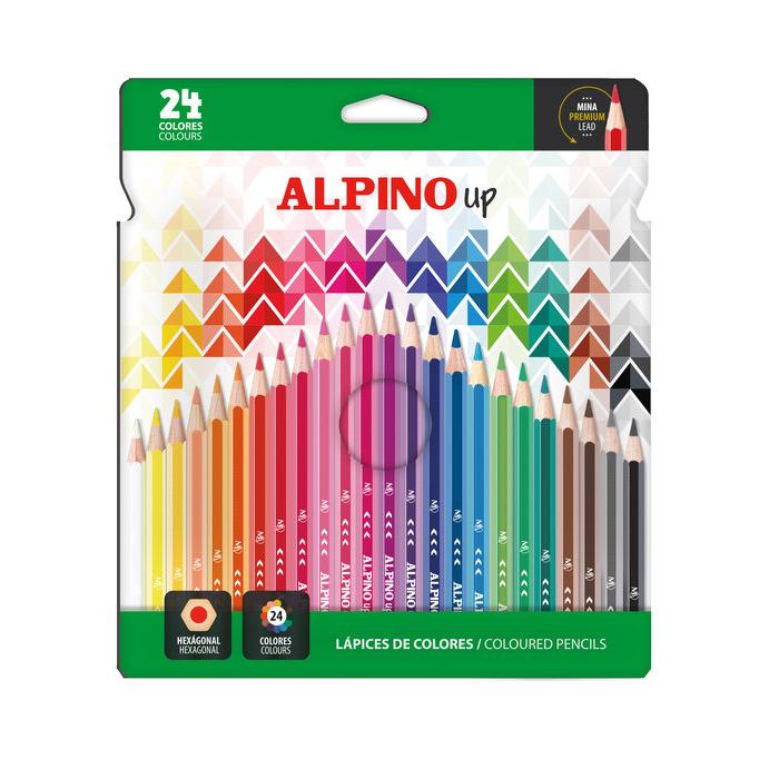 ALPINO LAPICES ALPINO UP 24 COLORES SURTIDOS MINA PREMIUM CAJA:12 unidades  UP