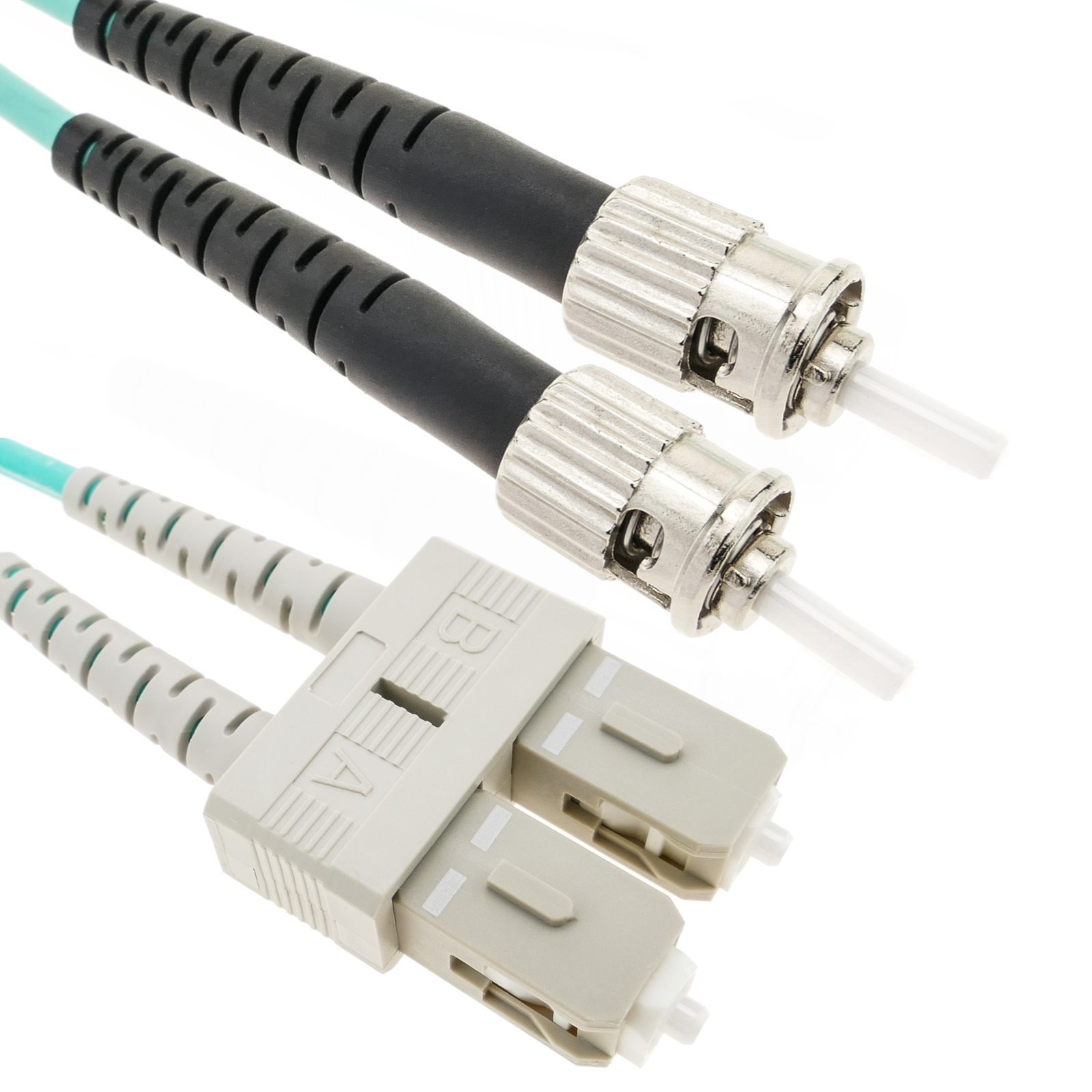 Cable de fibra óptica OM4 multimodo MMF duplex 50µm/125µm ST-SC de 25m - BeMatik