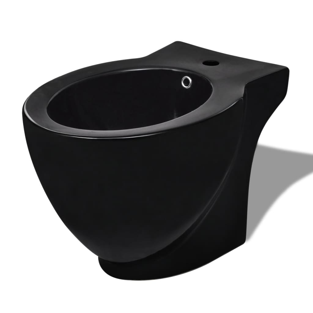 Vidaxl Bidet Cerámica Negro 58x40x40 - Grifos No Incluidos