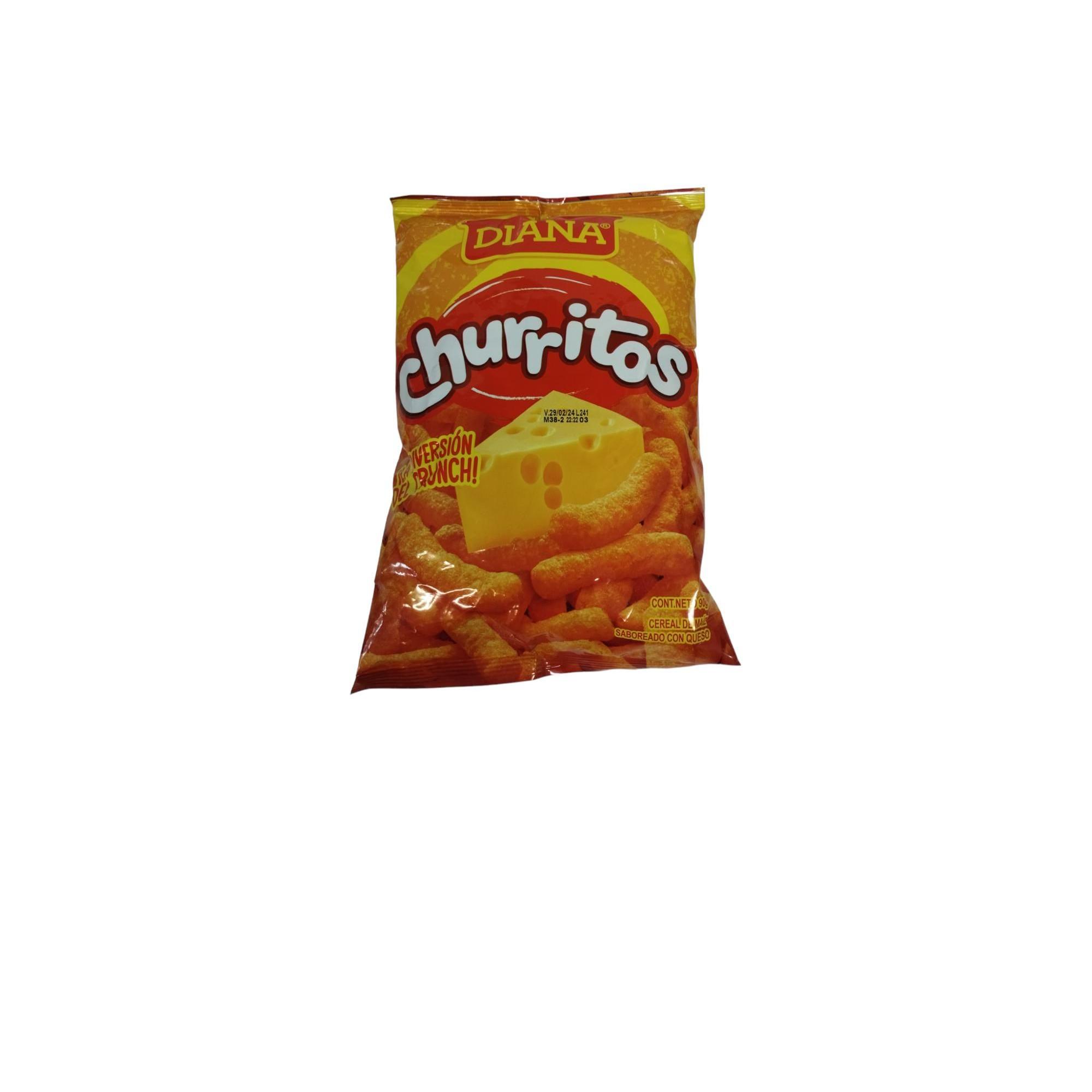 CHURRITOS - DIANA - LA DIVERSION DEL CRUNCH - MAIZ SABOR A QUESO - 90 G