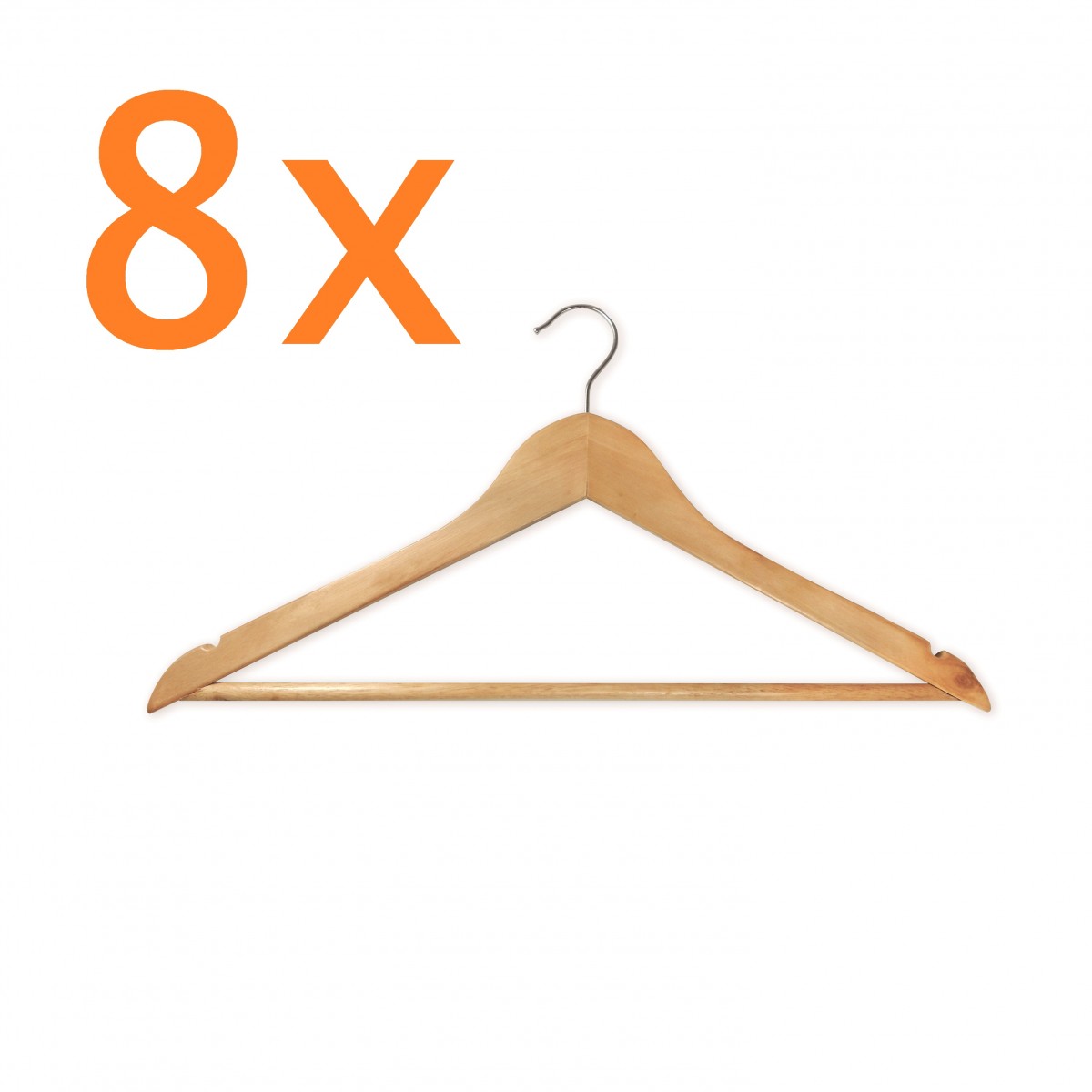 Set de perchas Jocca fabricadas en madera de alta calidad con barra para los pantalones y muescas para evitar que se deslicen las camisas. Gancho de ropa ideal para trajes, vestidos, chaquetas o abrigos.