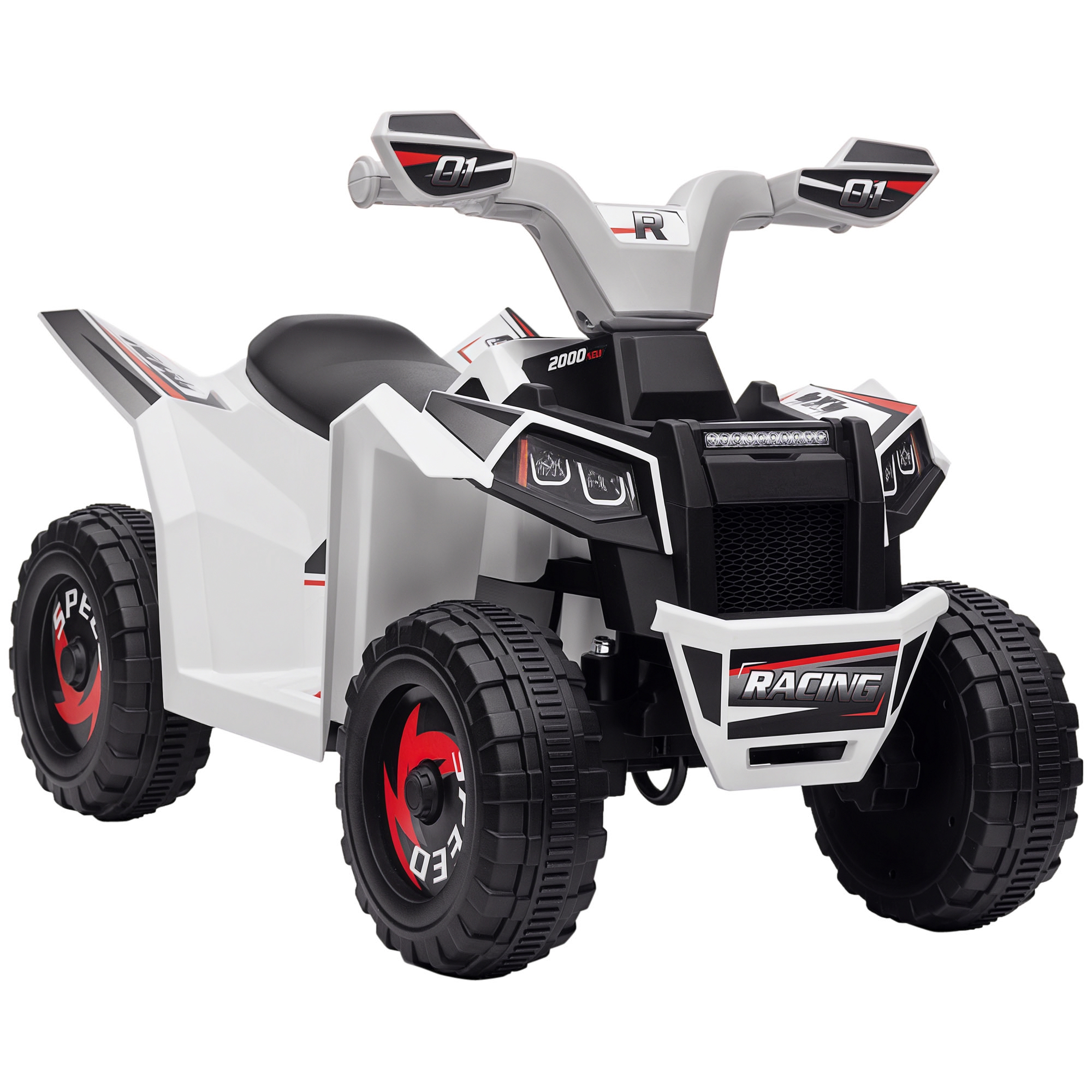 HOMCOM Quad Eléctrico para Niños de 18-36 Meses Vehículo Eléctrico a Batería 6V con Avance y Retroceso Velocidad de 2,5 km/h 70x41,5x48,5 cm