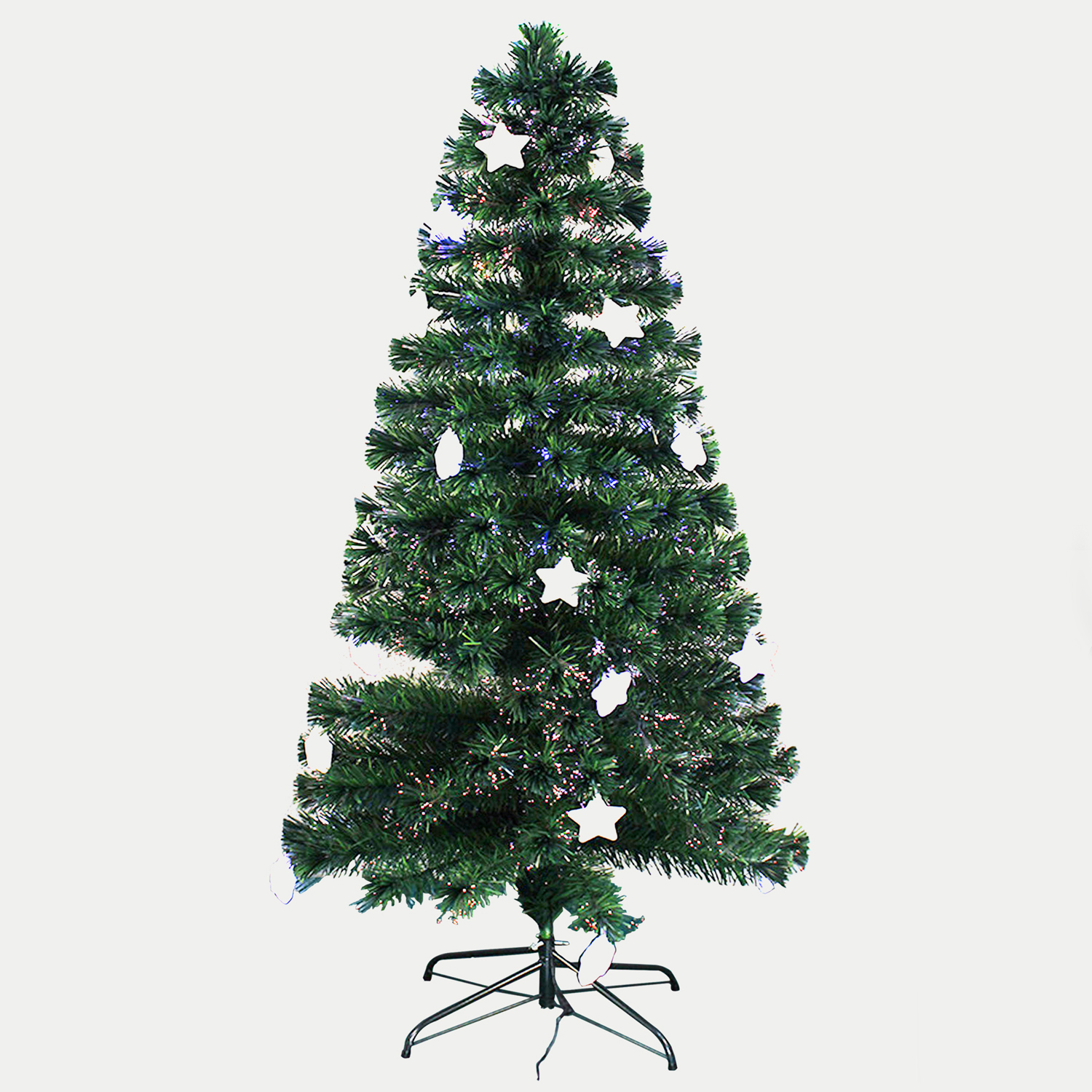 DAM. ÁRBOL DE FIBRA ÓPTICA CON ESTRELLA C/LUZ 120CM 65x65x120cm.