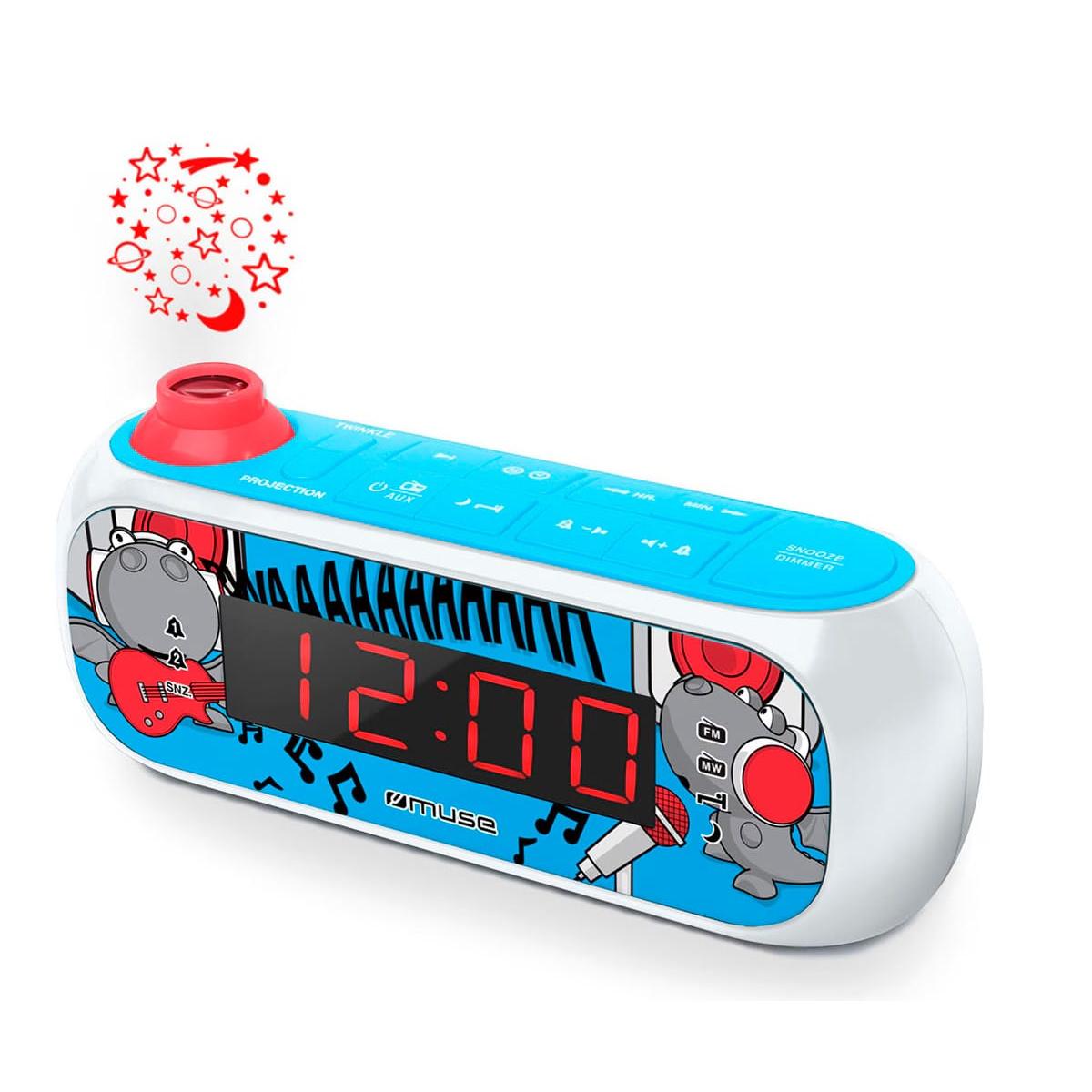 MUSE M-167KDB Azul / Radio reloj con proyector