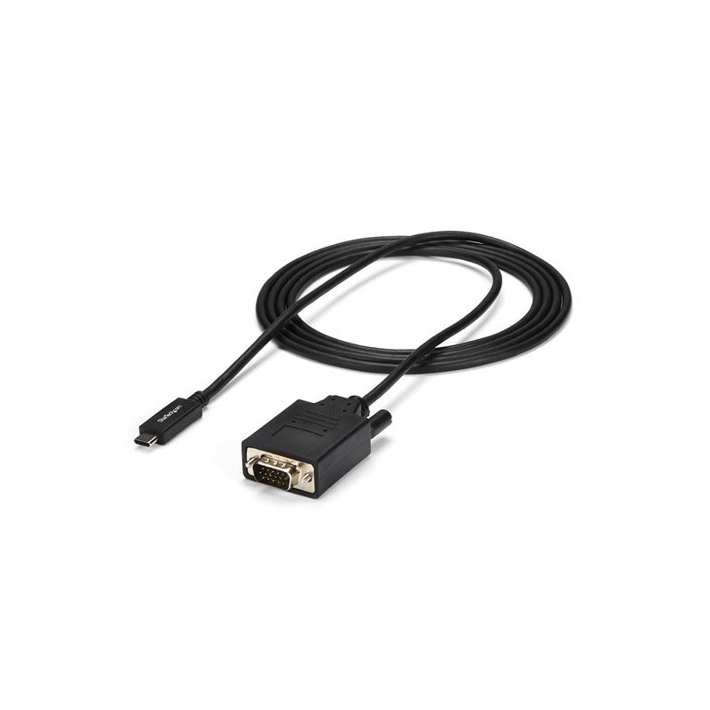 StarTech.com - Cable de 2m USB C a VGA - Cable Adaptador Activo de Vídeo de 1920x1200/1080p USB Tipo C a VGA - Compatible con Th CDP2VGAMM2MB