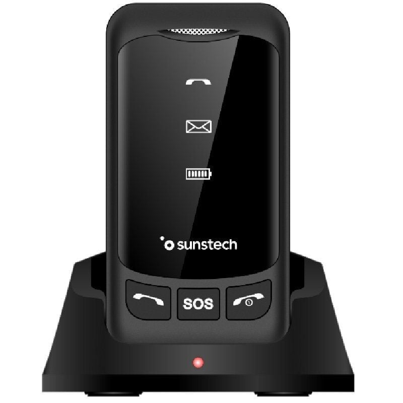 Teléfono móvil sunstech celt25bk para personas mayores/ negro
