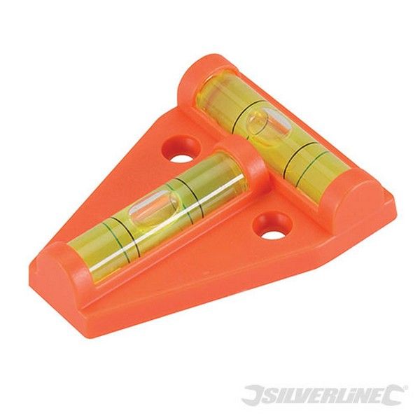 Silverline Mini Nivel de Superficie con 2 Burbujas de Plástico Resistente para Bancos de Trabajo, Taladros de Columna y Sierras Ingletadoras