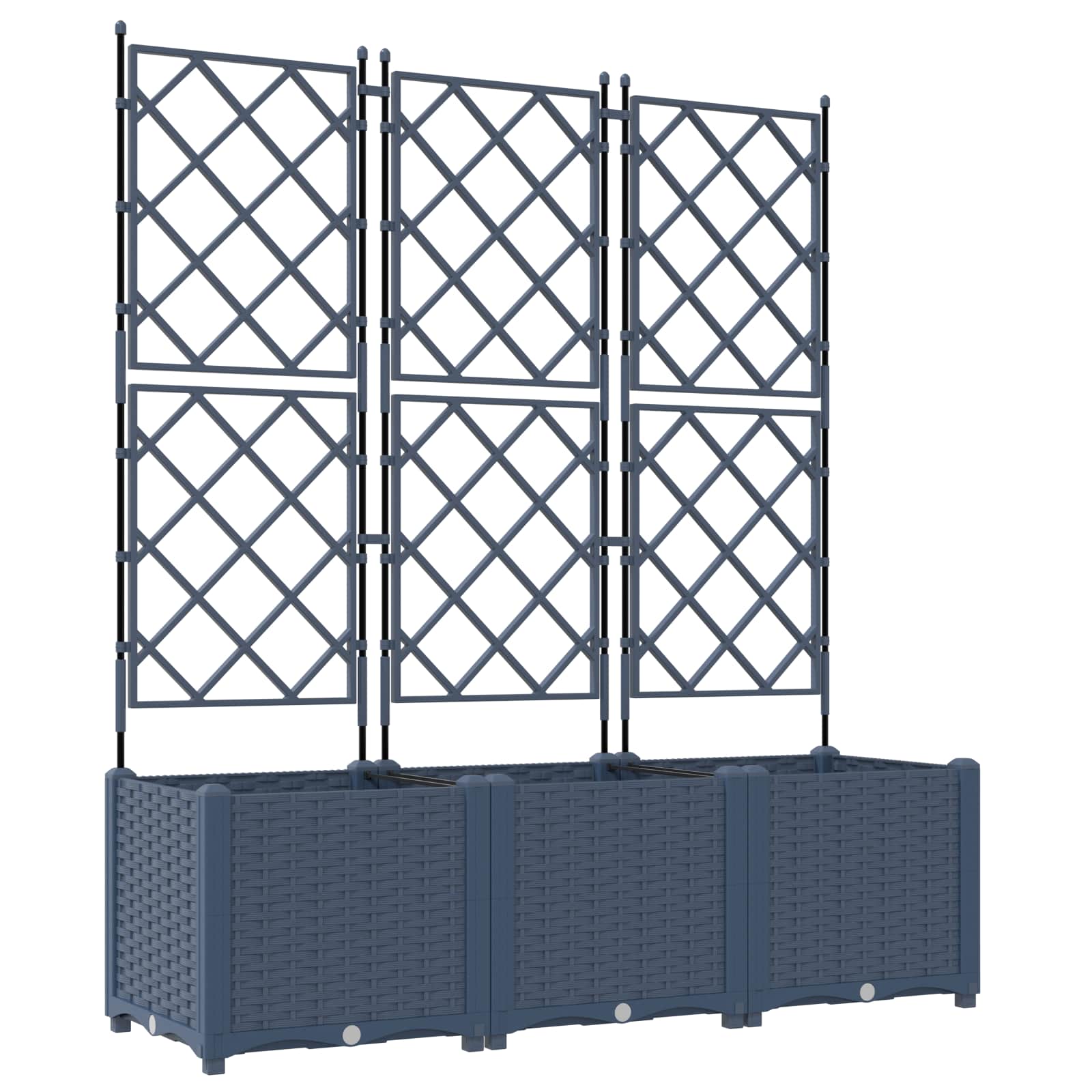 vidaXL Macetero de Jardín 3 pcs Gris 120 x 40 x 143 cm Plástico