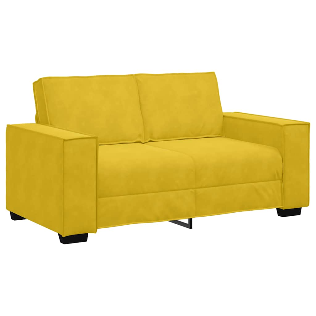 vidaXL Sofá de 2 plazas terciopelo amarillo 160x78x84 cm