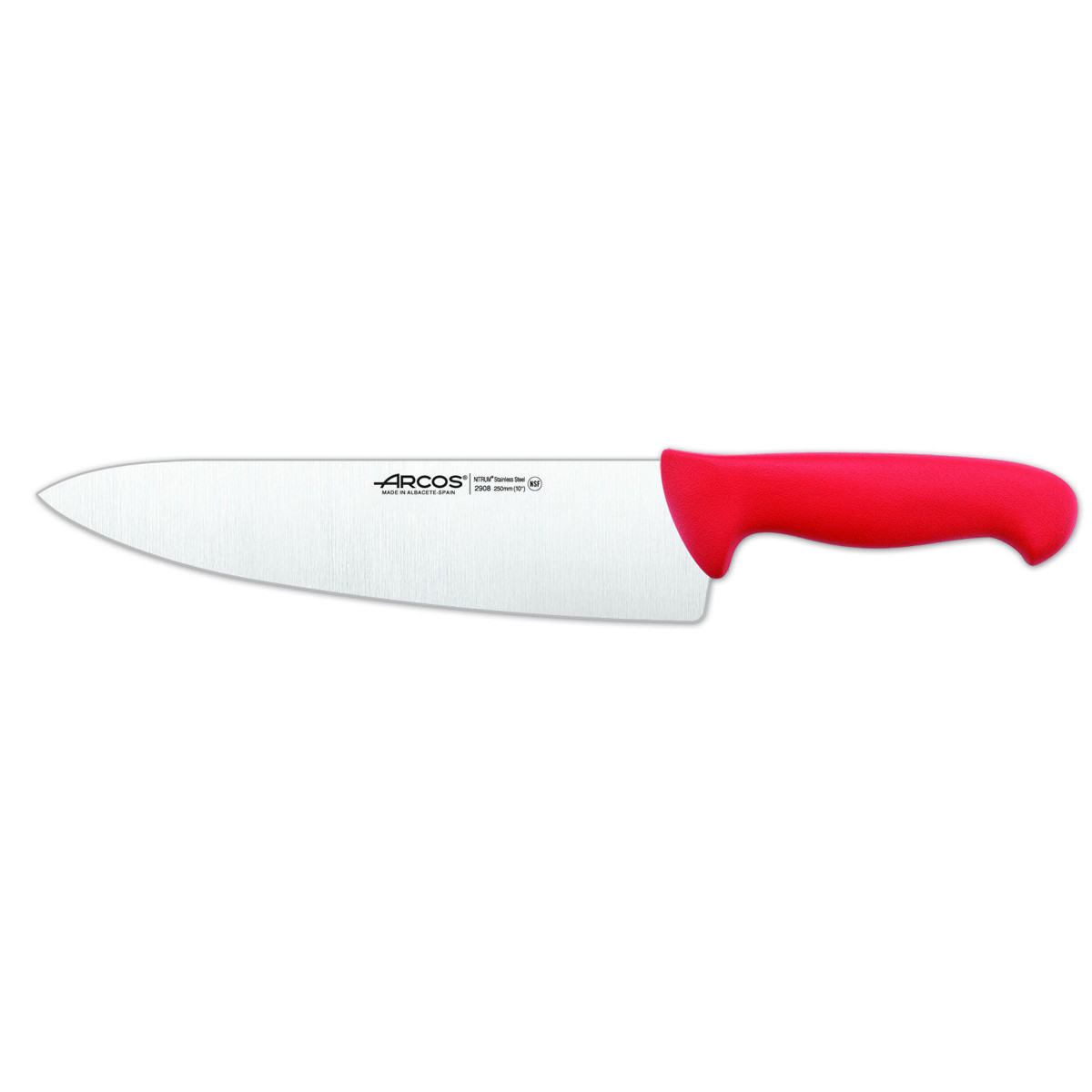 Cuchillo de Cocinero Arcos Colour Prof 290822 de Acero Inoxidable Nitrum y Mango Ergonómico de Polipropileno Rojo 25 Cm