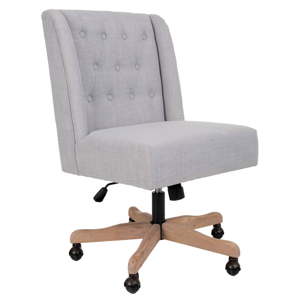 WANDERLUST DECO Silla tapizada con ruedas gris 54x43x104h cm