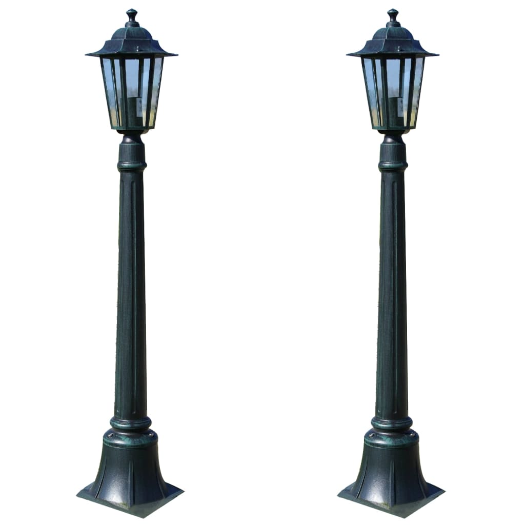 vidaXL Farolas de jardín Preston 2 piezas 105 cm