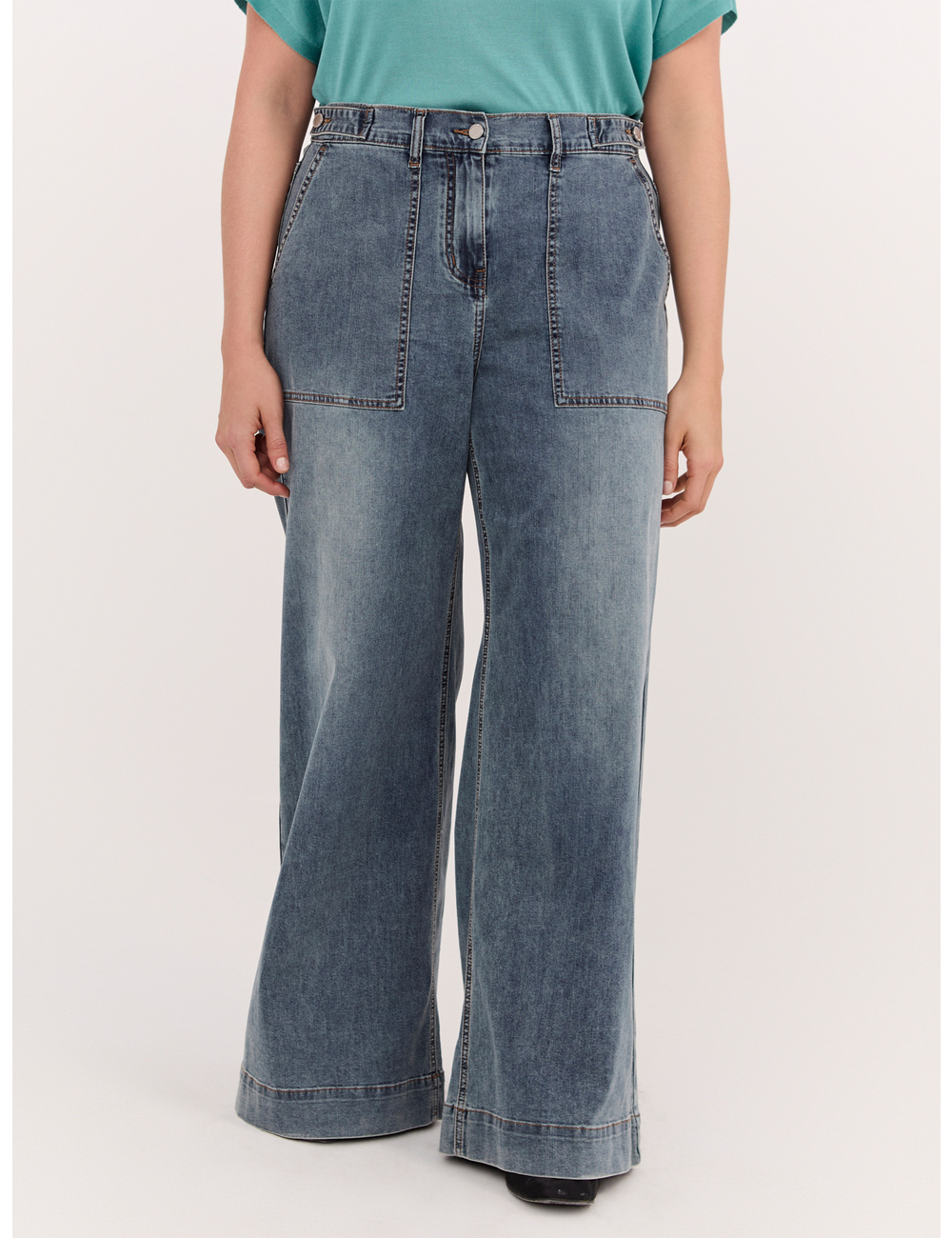 Fiorella Rubino - Jeans Wide Leg con maxi bolsillos
