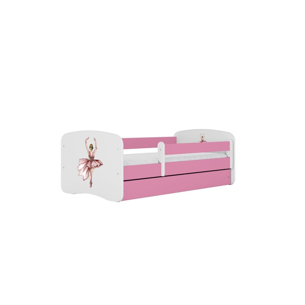 Cama 140 x 70 cm Kocot Kids com gaveta e colchão BabyDreams Dancer Pink