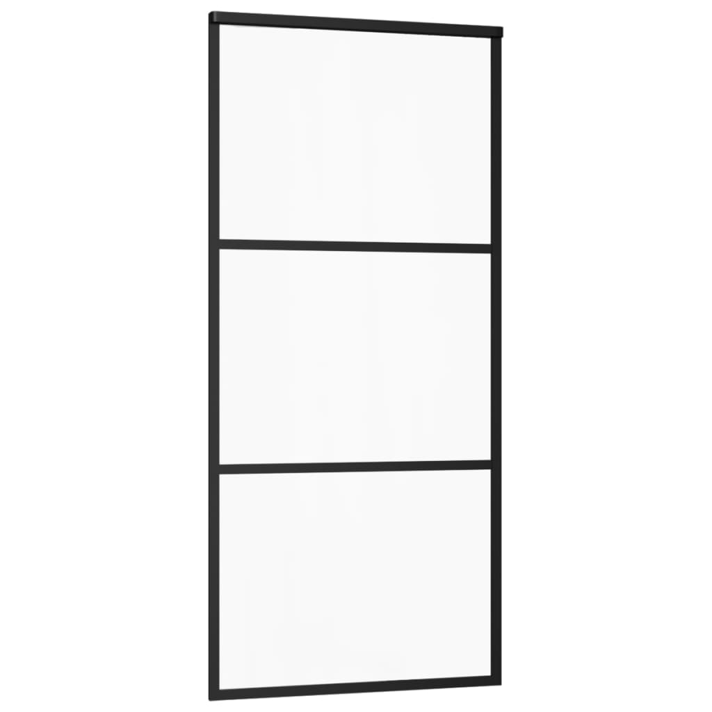 vidaXL Puerta Corredera con Herrajes ESG Vidrio y Aluminio Entrada Dimensiones 76 x 205 cm (183 cm sliding rail),  76 x 205 cm (200 cm sliding rail),  90 x 205 cm (183 cm sliding rail) y mas