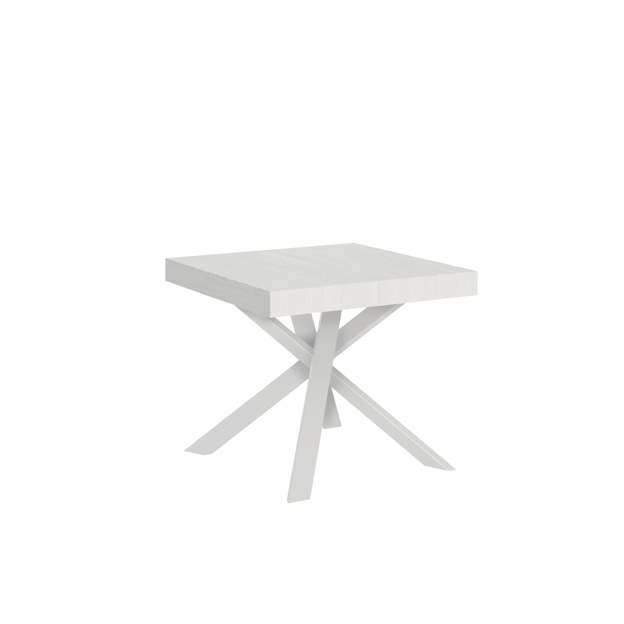 Mesa extensible 90x90/194 cm Clerk tablero Fresno Blanco - Patas Blancas - Itamoby