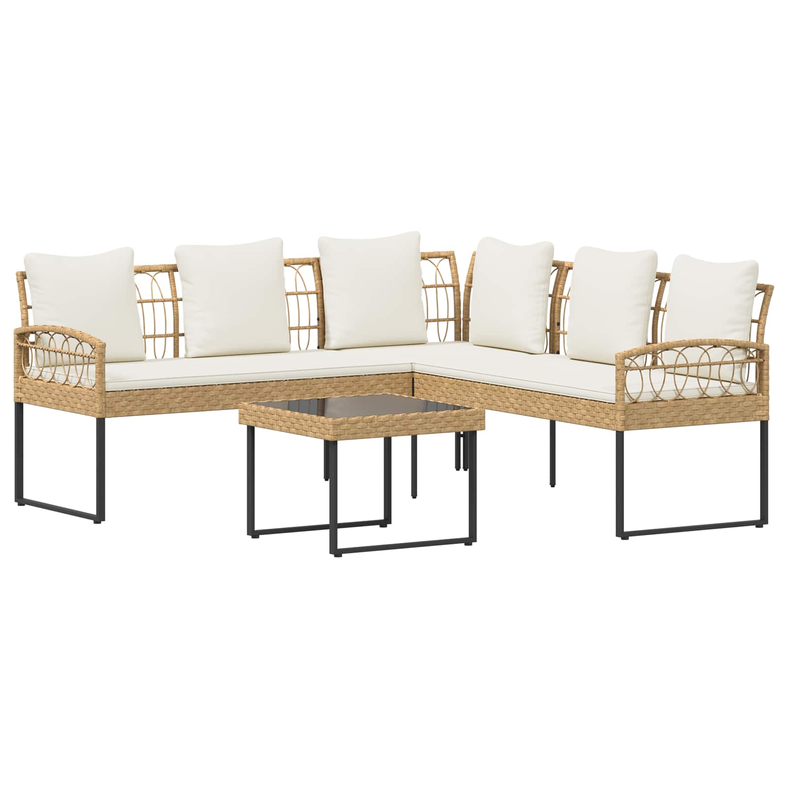 vidaXL Conjunto de sofás de jardín 2 pcs Ratán sintético y acero