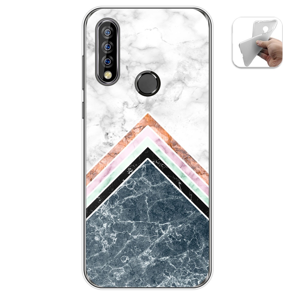 Tumundosmartphone Funda Gel Tpu para Oukitel C17 Pro diseño Mármol 05 Dibujos