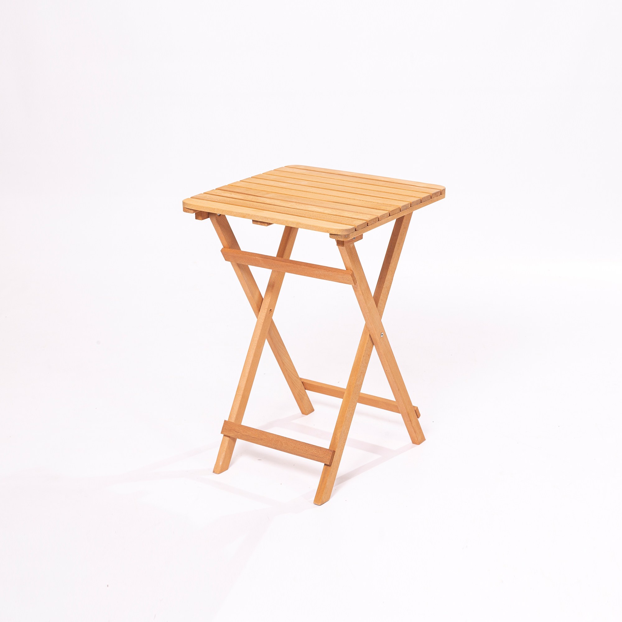 Mesa de Jardín Wellhome de Madera de Haya Marrón 60x72x60