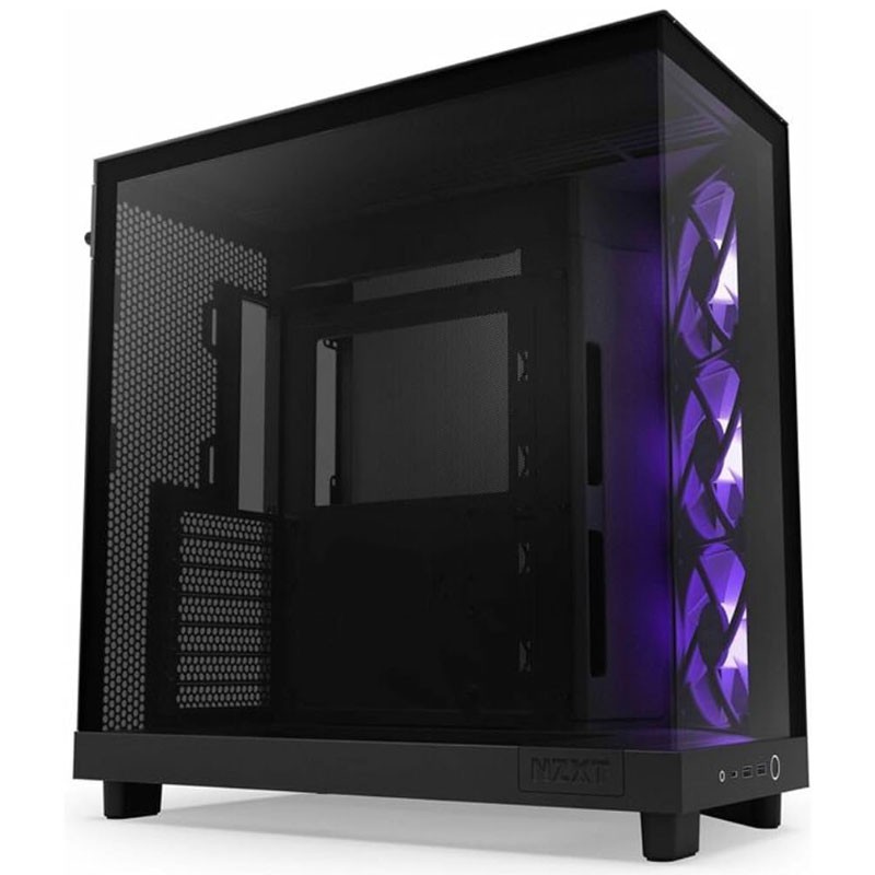 Caja  atx semitorre nzxt h6 flow rgb negra cristal tintado cc-h61fb-r1
