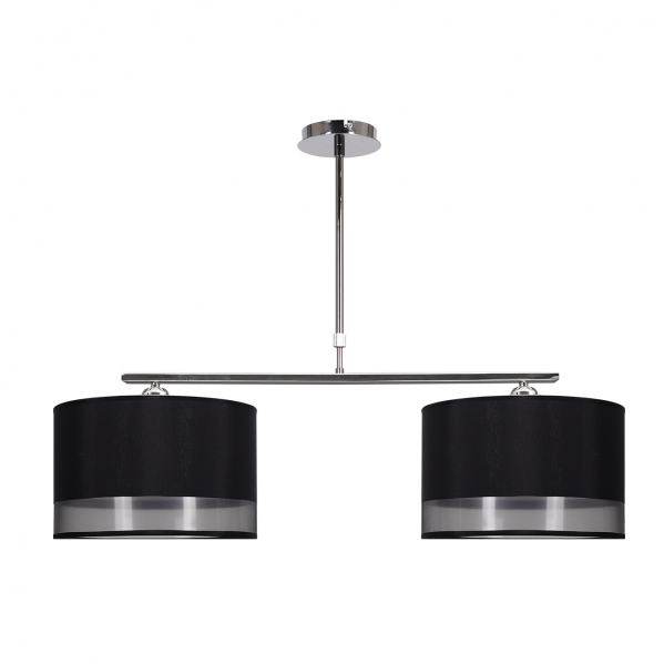 Lampara serie menorca 2xe27 cromo/negra regx86x25 cm
