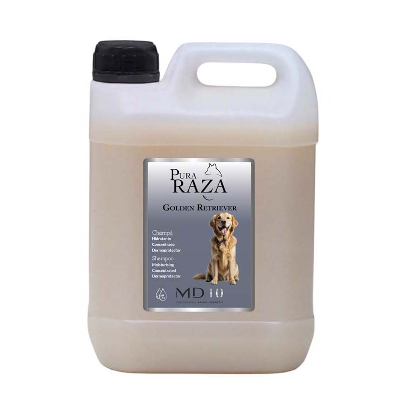 Champú para Golden Retriever - Champú para Perros Hidratante y Dermoprotector Vitamina D-Pantenol - Activos Desenredantes - Aspecto Sedoso - Vegano - Fabricado en España - MD-10 COLLECTION