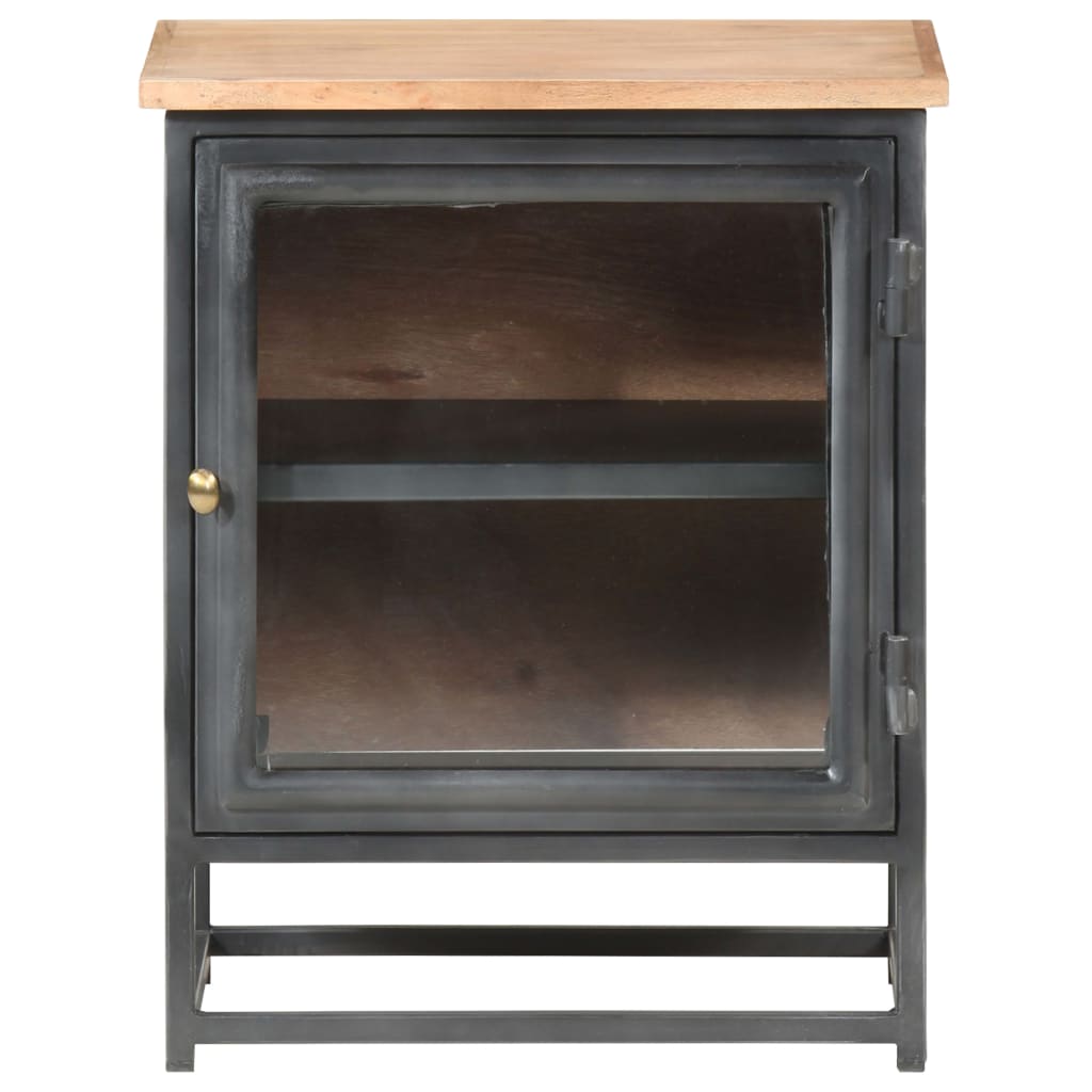Vidaxl Mesita de Noche de Madera Maciza de Acacia Gris 40x30x50 Cm