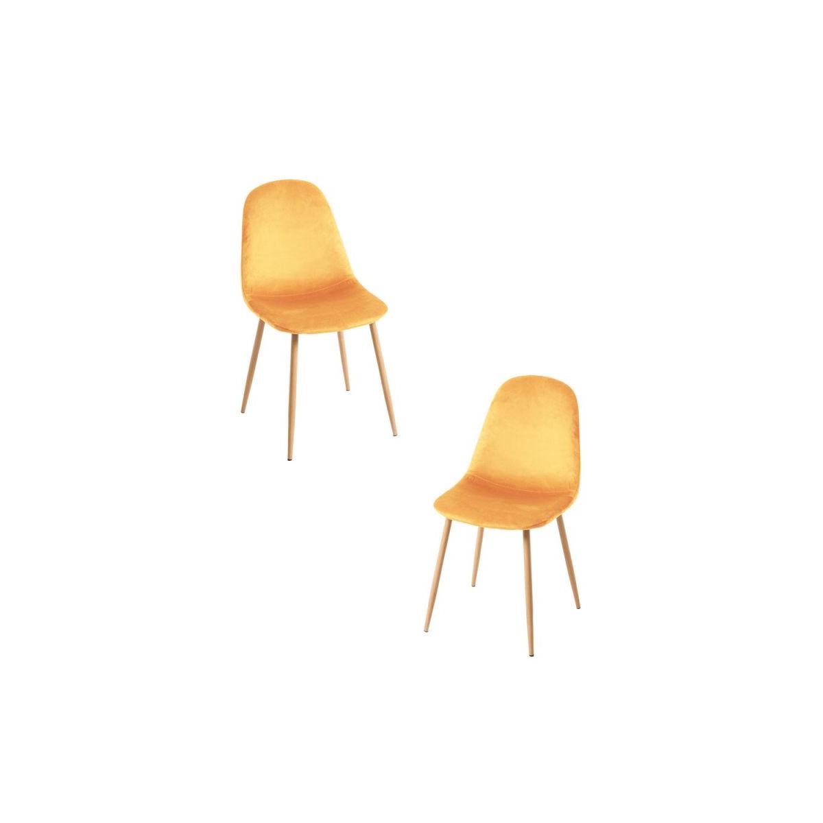 Regalos Miguel - Packs Sillas Comedor - Pack 2 Sillas Teok Terciopelo - Amarillo